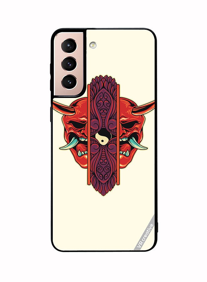 VR CREATIVE Protective Case Cover For Samsung Galaxy S21 Plus 5G Oni Mask Ornament Design Multicolour - Image 1