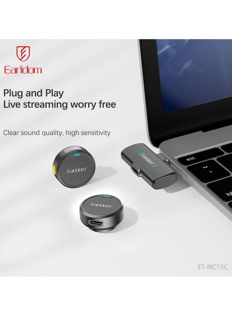 Earldom 2-in-1 Wireless Microphone – Professional Portable Mic with 20M Range, Plug & Play for Android Smartphones - Image 2