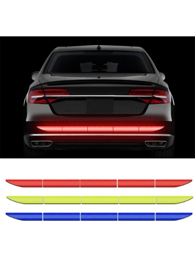 Generic 3Pcs Automotive Rear Trunk Reflective Car Stickers, High-Intensity Car Reflective Stickers, Reflective Stickers for Car, Back Fender Trim Sticker Safety Markers (Red/Yellow/Blue)  - Image 1