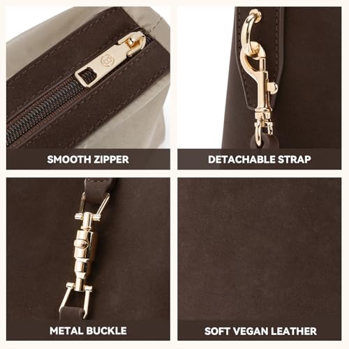 BOSTANTEN Small Bucket Bag for Women Crossbody Bags Trendy Vegan Leather Shoulder Purses Designer Ladies Handbags - Image 5
