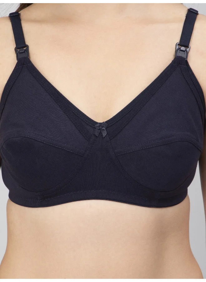 CEE 18 Women's Cotton Hosiery Non-Padded Non-Wired Maternity Bra(Pack of 3,NAVY,COFFEE,RANIPINK)