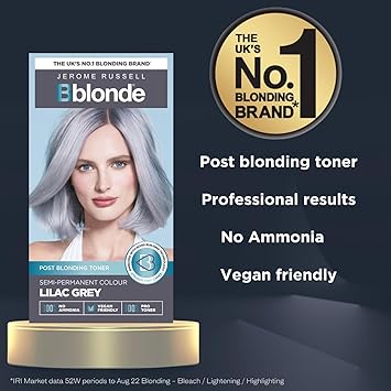 Jerome Russell مجموعة صبغة الشعر شبه الدائمة جيروم راسل ببلوند ليلك ميست بعد التبييض مع زيت البرازيل نوت خالية من الأمونيا نباتية - Image 2