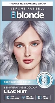 Jerome Russell مجموعة صبغة الشعر شبه الدائمة جيروم راسل ببلوند ليلك ميست بعد التبييض مع زيت البرازيل نوت خالية من الأمونيا نباتية - Image 1