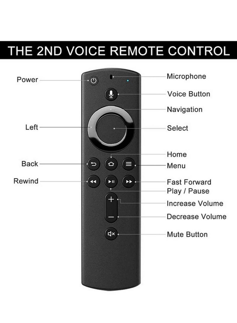 حريق التلفزيون عصا 4K بلوتوث متوافق مع التلفزيون التحكم عن بعد الذكية لاعب التلفزيون مربع استبدال الصوت عن بعد - Image 2