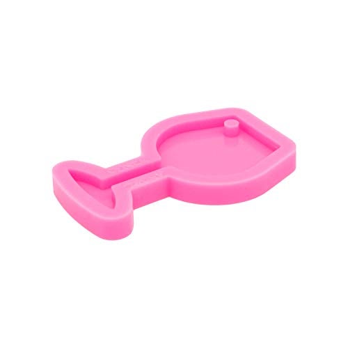 Angel Wings Super Glossy Red Wine Glasses Shape Keychain Molds Resin Silicone Mold for DIY Polymer Clay Molds Epoxy Craft Wine Cup Shape Mold with Hole - Image 5