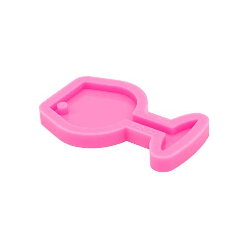Angel Wings Super Glossy Red Wine Glasses Shape Keychain Molds Resin Silicone Mold for DIY Polymer Clay Molds Epoxy Craft Wine Cup Shape Mold with Hole - Image 4