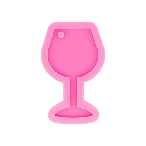 Angel Wings Super Glossy Red Wine Glasses Shape Keychain Molds Resin Silicone Mold for DIY Polymer Clay Molds Epoxy Craft Wine Cup Shape Mold with Hole - Image 2
