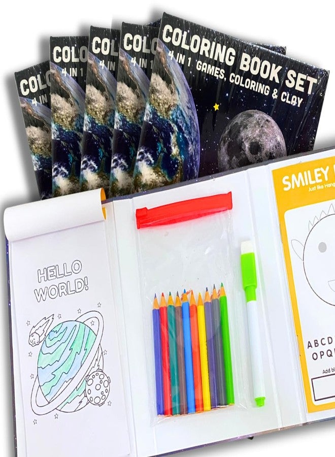 CocoMoco Kids Solar Theme Colouring Kit for Kids 6-12 | Art and Craft Kit for Girls 9-12 | Drawing, Games Activity Set | Return Gifts for Kids Birthday Party | Gift for Boys & Girls (Pack of 5) - Image 1
