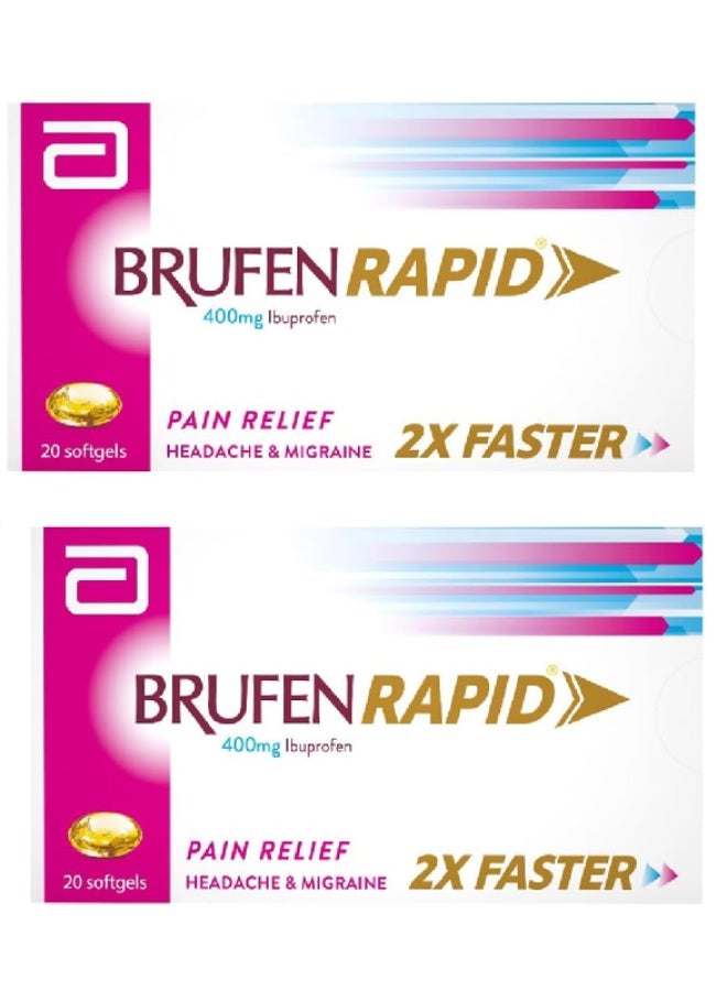 Brufen Rapid 400mg Softgels 20's Twin Pack (2 x 20 Softgels)