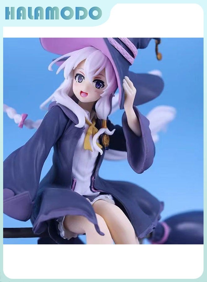 HALAMODO The Journey of Elaina Figurine of Flying Witch Elaina on Broomstick, a Delightful Desk Decoration 19 cm - Image 2