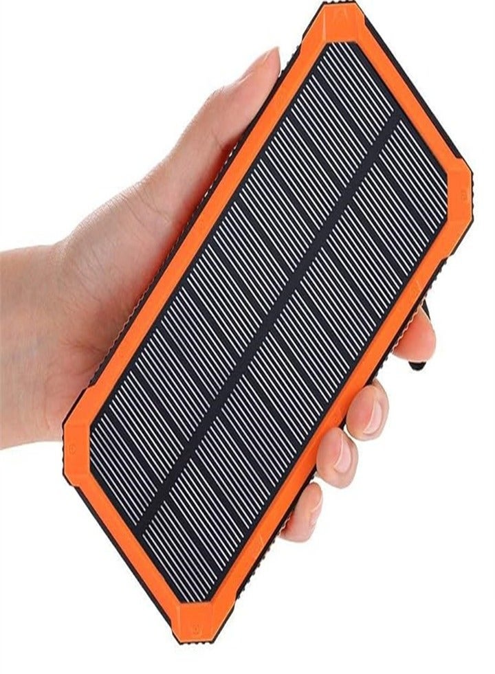 Outdoor waterproof, wireless charging solar power bank, 20000 mAh fast charging emergency mobile power bank with dual USB ports and 6 LED strong light flashlights, suitable for iPhone, smartphones, tablets, digital cameras, etc. - Image 1