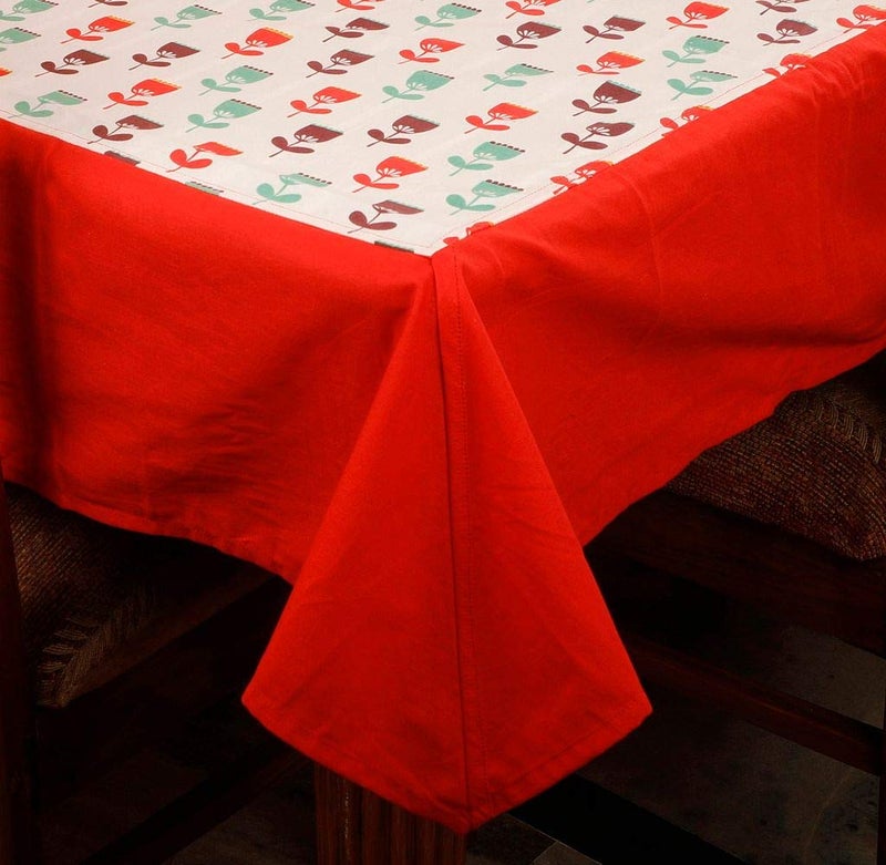 Dekor World Polyester Blend Floral Printed Table Cover with Place Mat & Napkin - Pink, 13 Piece - Image 3