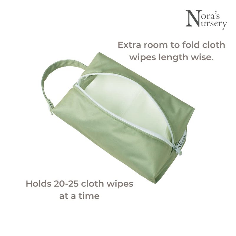 Nora's Nursery Reusable Baby Wipes, 100% Cotton Washcloths, Soft and Absorbent Towels for Newborn Bath and Face, Includes 20 Wipes with 1 Waterproof Pod for On-The-Go Moms, Ideal for Sensitive Skin - Image 4