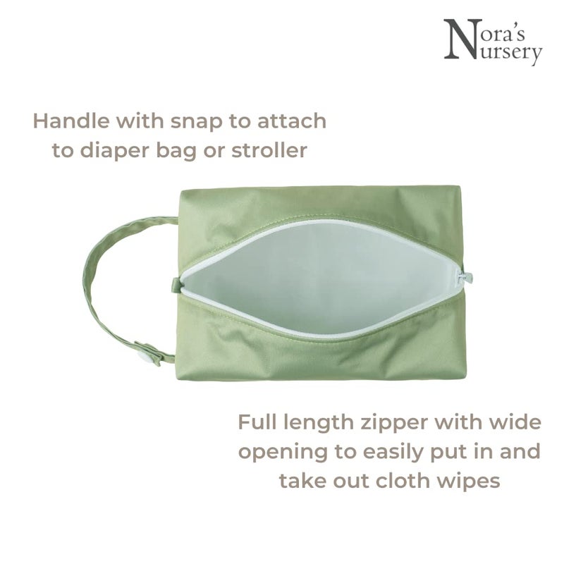 Nora's Nursery Reusable Baby Wipes, 100% Cotton Washcloths, Soft and Absorbent Towels for Newborn Bath and Face, Includes 20 Wipes with 1 Waterproof Pod for On-The-Go Moms, Ideal for Sensitive Skin - Image 5