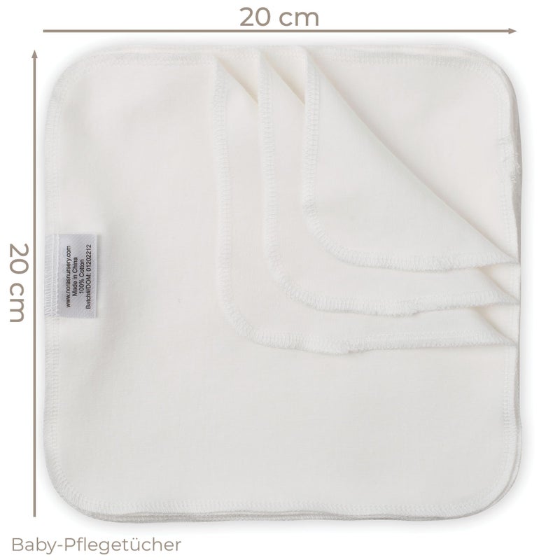 Nora's Nursery Reusable Baby Wipes, 100% Cotton Washcloths, Soft and Absorbent Towels for Newborn Bath and Face, Includes 20 Wipes with 1 Waterproof Pod for On-The-Go Moms, Ideal for Sensitive Skin - Image 3