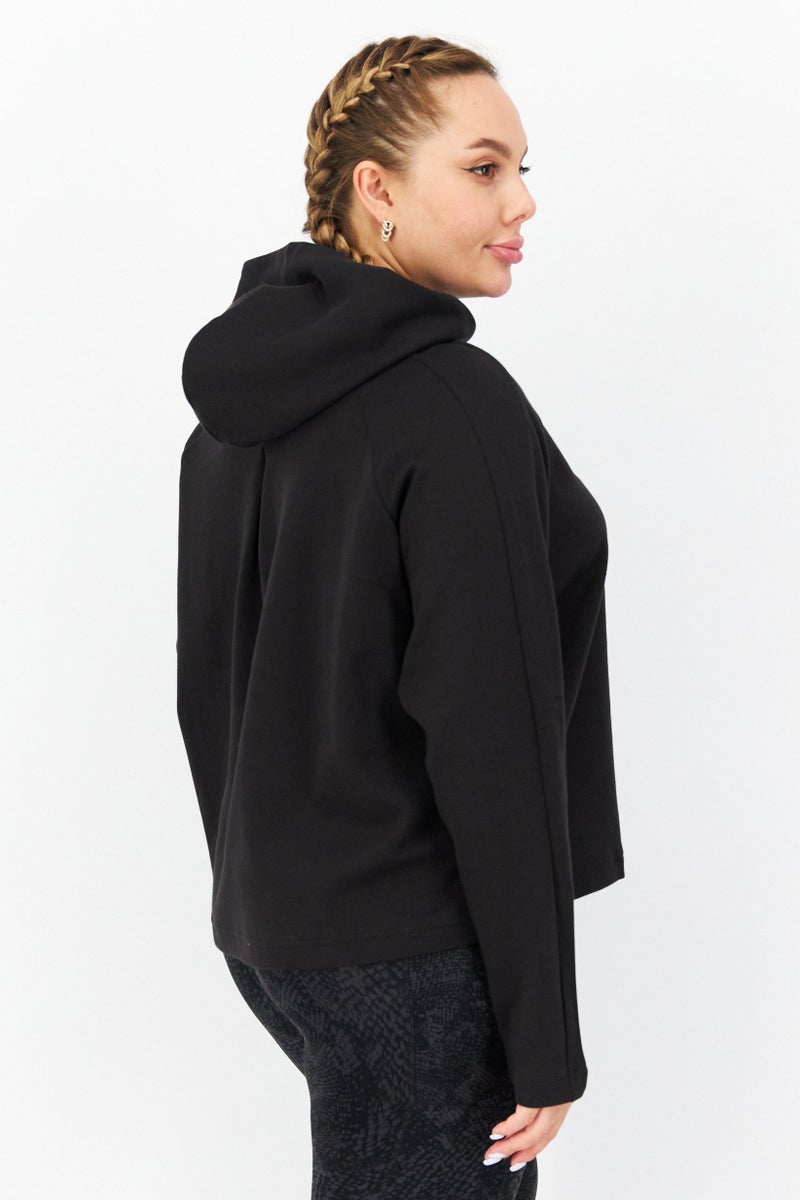 PUMA Women Relaxed Fit Brand Logo Long Sleeve Outdoor Hoodie, Black - Image 4