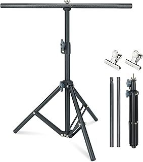 LINCO Lincostore Photography PVC Backdrop Background Small Support Stand System Metal 2.2ft Wide 2.6ft High - Image 1