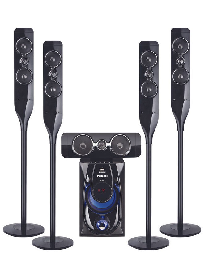 Nikai 5.1 Channel Home Theatre System with Digital Amplifier | 6.5” Subwoofer & LED Display | Bluetooth Surround Sound Home Audio System - Black | NHT6500BT NHT6500BT black