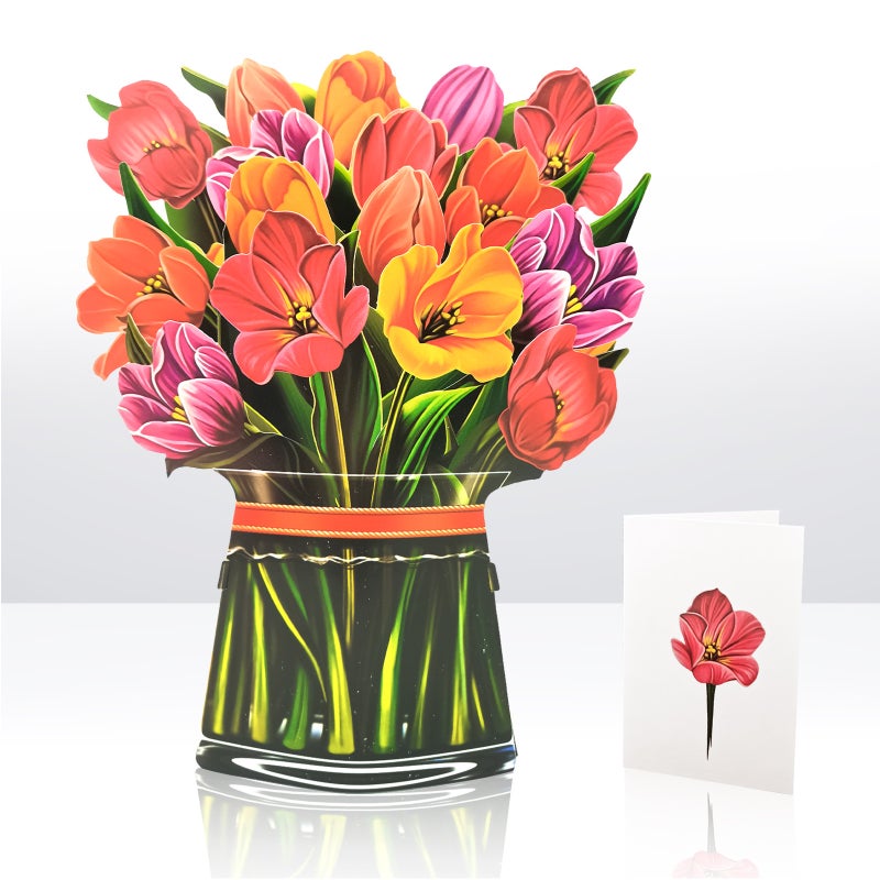 New 3D Three-Dimensional Flower Teacher'S Day Holding Flower Paper Carving Crafts Pop-Up Bouquet Creative Holiday Greeting Card - Image 5
