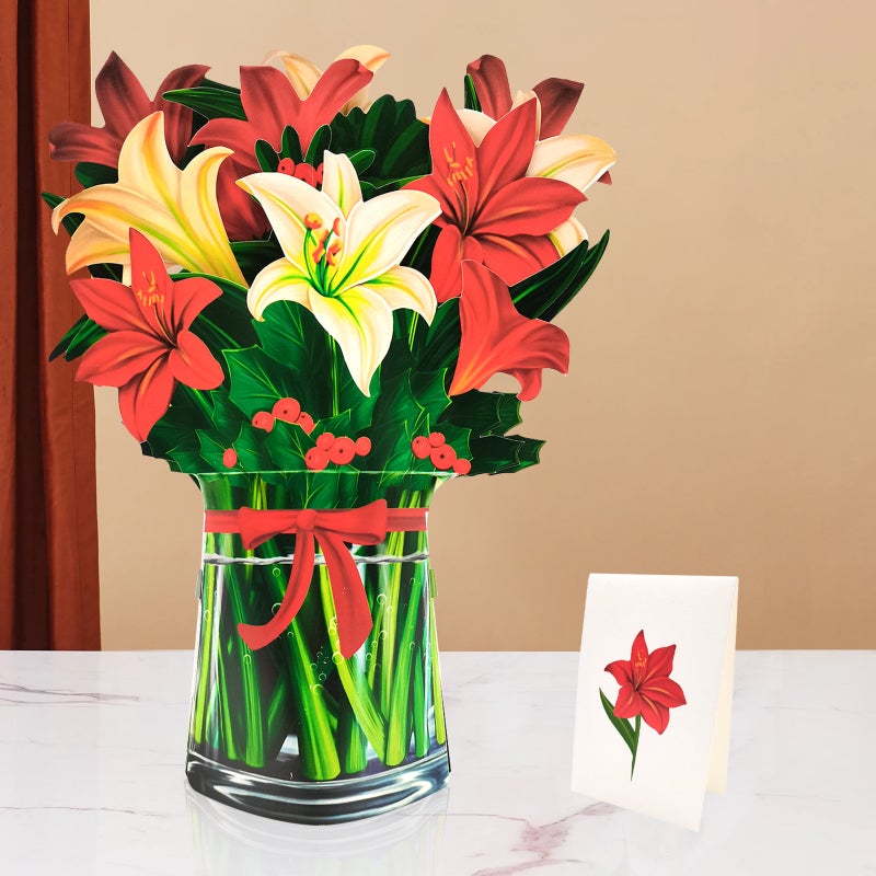 New 3D Three-Dimensional Flower Teacher'S Day Holding Flower Paper Carving Crafts Pop-Up Bouquet Creative Holiday Greeting Card - Image 1