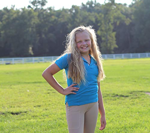 TuffRider Girl's Polo Shirt, Ocean, Medium - Image 5