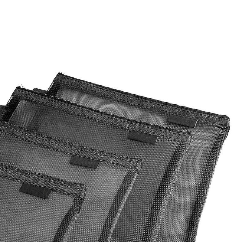 Topfinder Clear Cosmetic Bags Zip Makeup Mesh Bags Pencil Case Pouch Travel Toiletry Kit Set Storage Case (Black) - Image 3