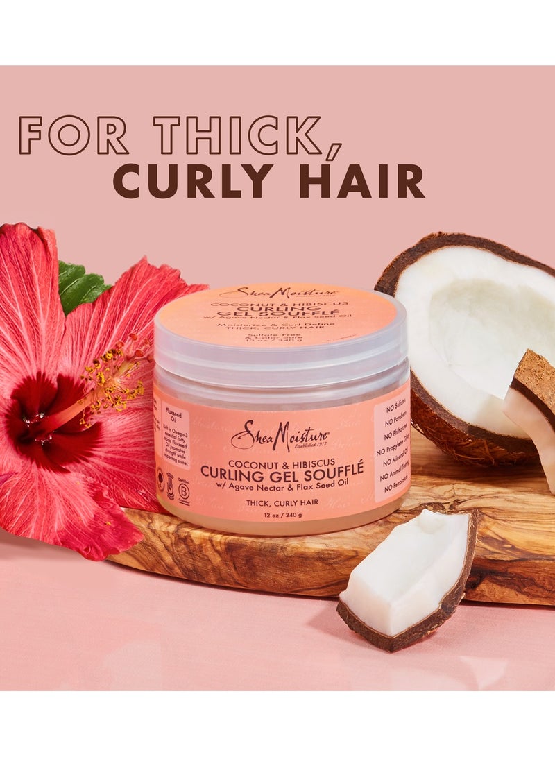 SheaMoisture Curling Gel Souffle Coconut And Hibiscus For Thick Curly Hair To Moisturize 340grams - Image 3