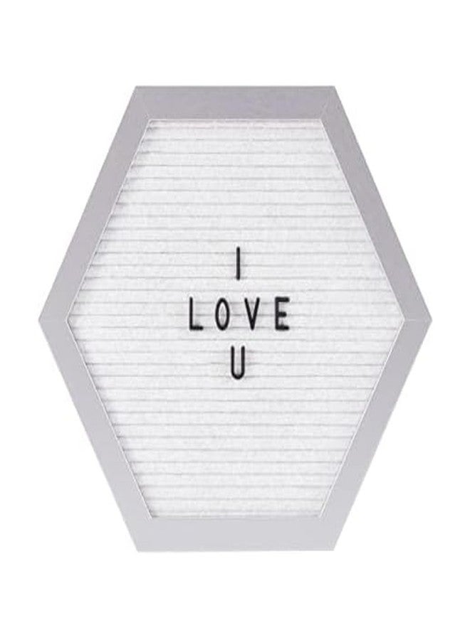 Melannco Felt Letter Board, Hexagonal, with Letters & Numbers, for Announcements, White & Silver - Image 1