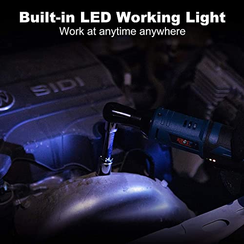 KROST مجموعة مفتاح ربط بدون أسلاك كروست، 3/8" 250RPM 12V مفتاح ربط كهربائي، أداة مفتاح ربط بدون أسلاك - Image 5