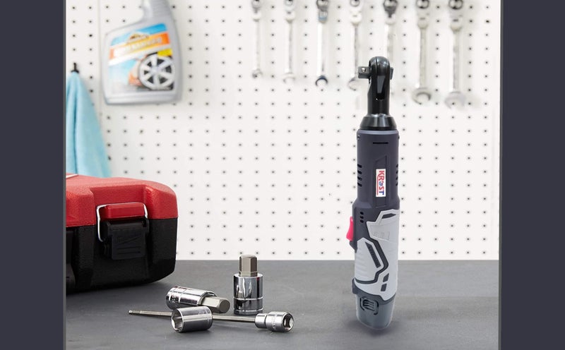 KROST مجموعة مفتاح ربط بدون أسلاك كروست، 3/8" 250RPM 12V مفتاح ربط كهربائي، أداة مفتاح ربط بدون أسلاك - Image 4
