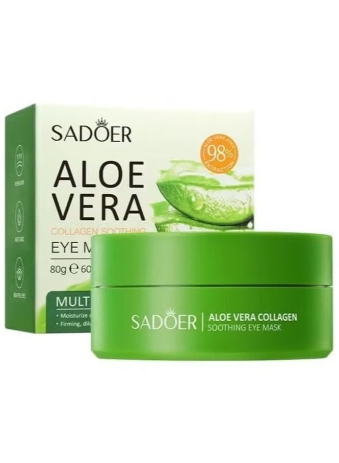 SADOER Aloe Vera Eye Masks - 60 PCS Under Eye Patches for Puffy Eyes and Dark Circles Treatments - Hydrating Eye Mask Skincare, Eye Gel Pads for Eye, Reduce Wrinkles and Fine Lines, Improve and Firm Eye Skin  - Image 1
