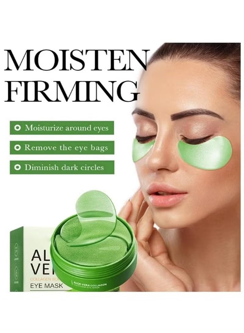 SADOER Aloe Vera Eye Masks - 60 PCS Under Eye Patches for Puffy Eyes and Dark Circles Treatments - Hydrating Eye Mask Skincare, Eye Gel Pads for Eye, Reduce Wrinkles and Fine Lines, Improve and Firm Eye Skin  - Image 2