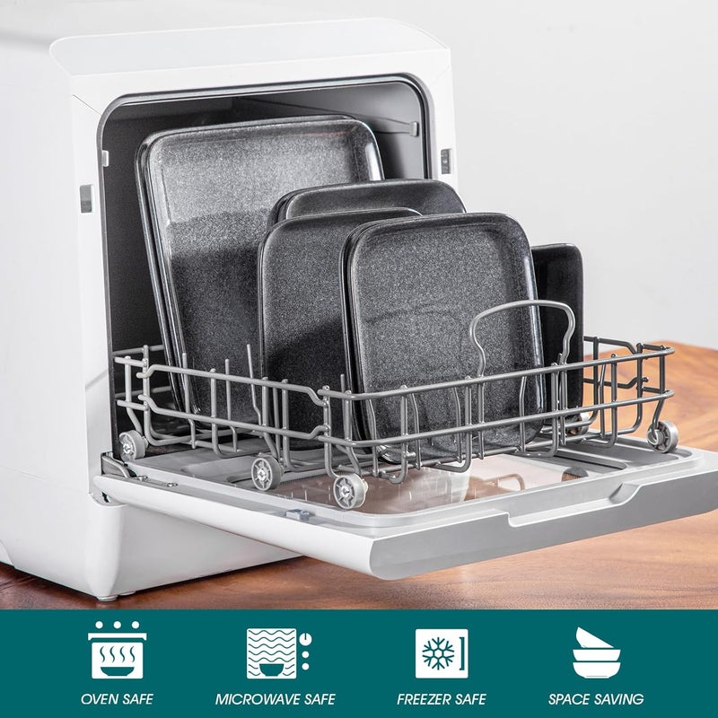 vancasso طقم أدوات المائدة فانساسو ستيرن الرمادي المربعة 16 قطعة مع طلاء تفاعلي لأدوات المائدة في المطبخ - Image 4