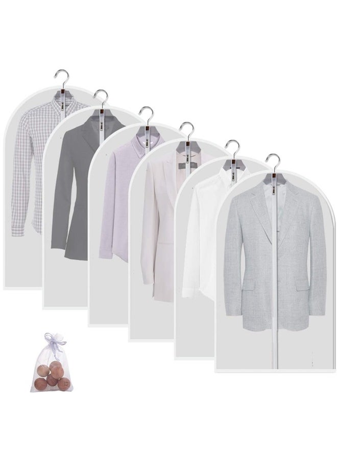 Garment Bags for Hanging Clothes 24'' x 30'',Transparent with Zipper for Shirt, Suit and Jackets, 5 packs