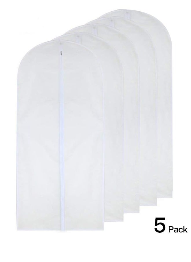 Garment Bags for Hanging Clothes 24'' x 30'',Transparent with Zipper for Shirt, Suit and Jackets, 5 packs