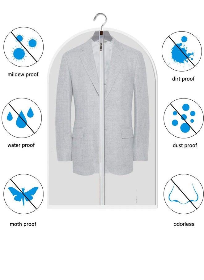 Garment Bags for Hanging Clothes 24'' x 30'',Transparent with Zipper for Shirt, Suit and Jackets, 5 packs