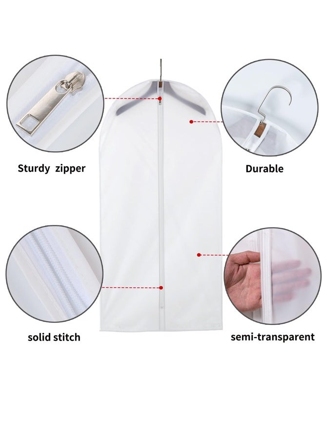 Garment Bags for Hanging Clothes 24'' x 30'',Transparent with Zipper for Shirt, Suit and Jackets, 5 packs