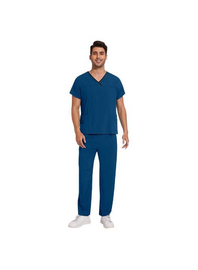 NIBEMINENT Surgical Uniforms Lab Workwear Clothes Nurse Scrubs Set Men Nurse Accessories Medical Uniform Surgical Dental Clinical Top Pants - Image 1