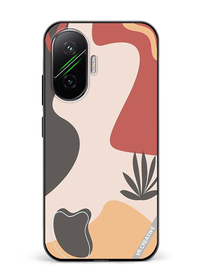 Protective Case Cover For Xiaomi Poco F7 Printable Template With Abstract Geometric Shapes, Nature Aesthetic Texture, Design Multicolour