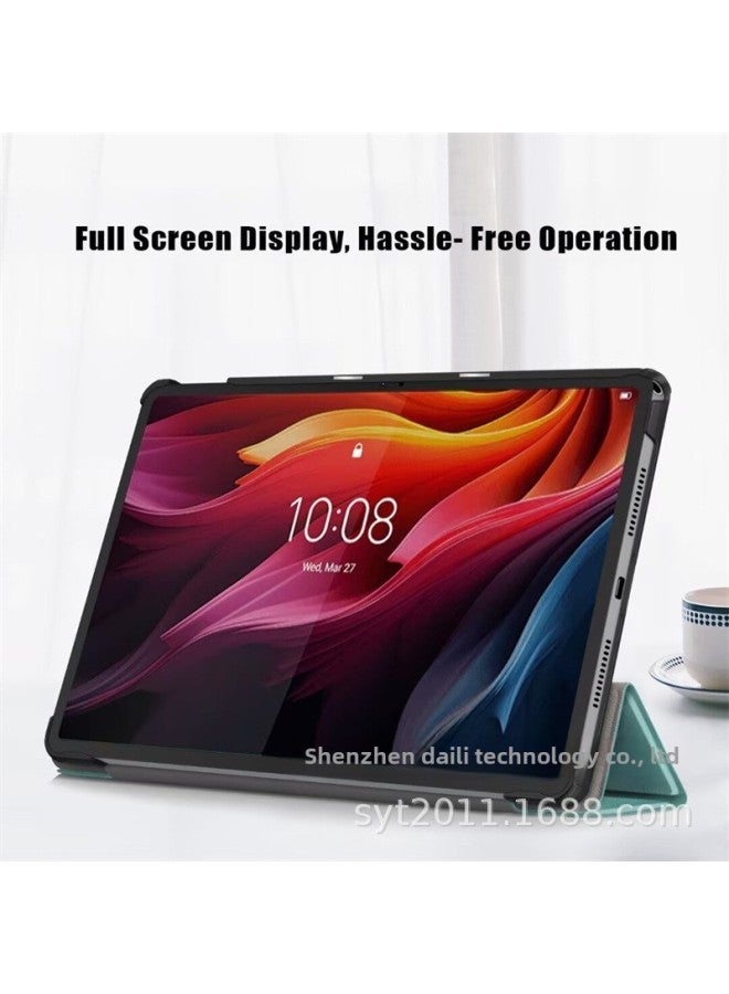 جراب واقٍ ثلاثي الطي من الجلد متوافق مع جهاز Lenovo M10 X505f/x505x/x605f اللوحي - اللون: أرجواني - الموديلات المتوافقة: عالمي متوافق مع Lenovo M10 X505f/x505x/x605f - Image 3