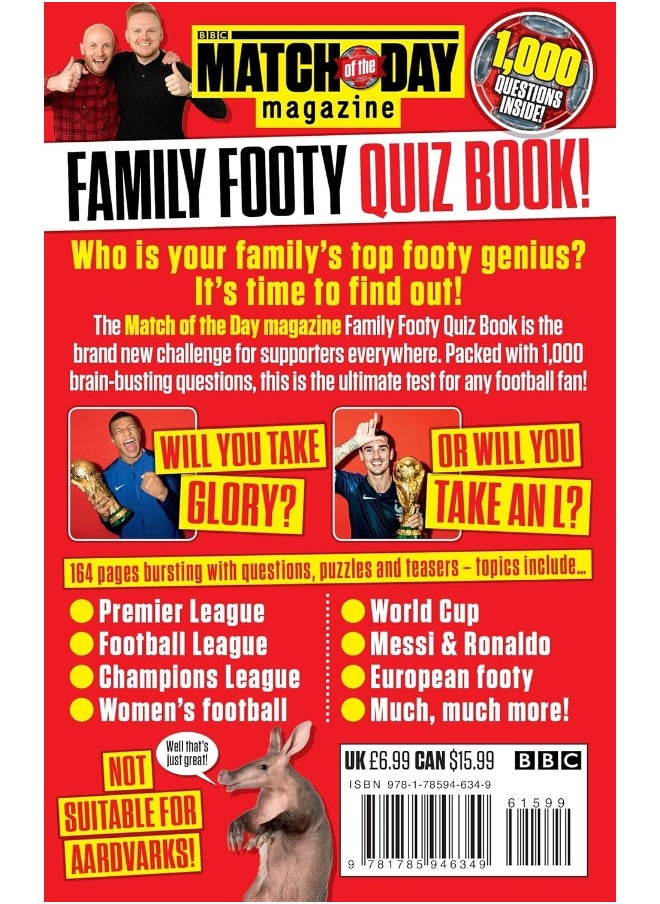 BBC Match of the Day Family Footy Quiz Book  - Image 1