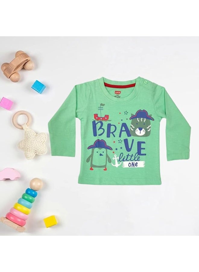 LuvLap Baby Boys Regular Fit 100% Cotton Full Sleeves Boys T-Shirt Set Pack of 3 - Image 4