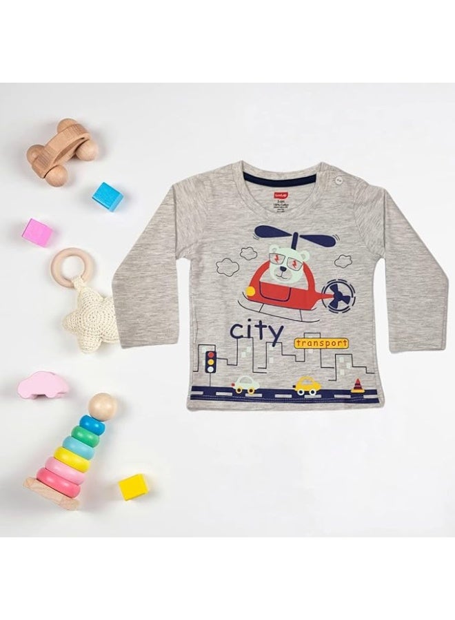 LuvLap Baby Boys Regular Fit 100% Cotton Full Sleeves Boys T-Shirt Set Pack of 3 - Image 2