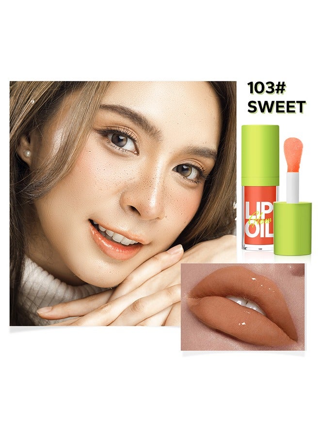 JOVIALITY Big Brush Head Lip Oil, Ultra-Hydrating & Nourishing, Smooth Glossy Finish Lip Glow Oil, Shiny and Vegan Tinted Lip Gloss, Non-Sticky Formula(SWEET) - Image 2