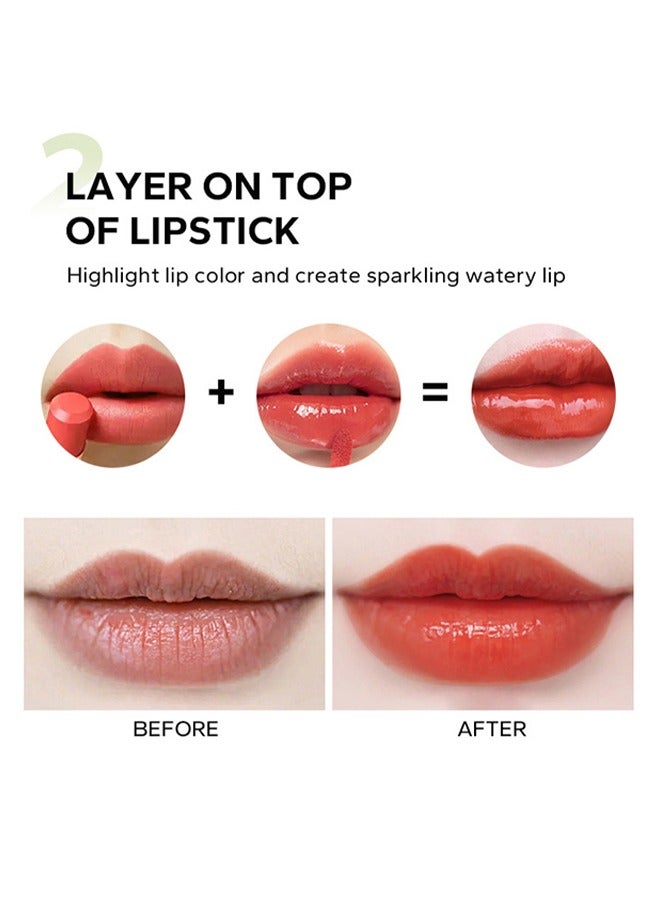 JOVIALITY Big Brush Head Lip Oil, Ultra-Hydrating & Nourishing, Smooth Glossy Finish Lip Glow Oil, Shiny and Vegan Tinted Lip Gloss, Non-Sticky Formula(SWEET) - Image 5