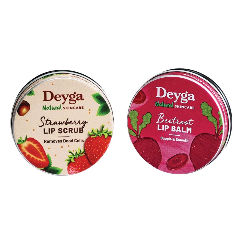Deyga Nourished Lips Combo | Lip Scrub & Lip Balm | Exfoliate, Hydrate, Nourish & Moisturize | For Men & Women,1 Count,Multi - Image 3
