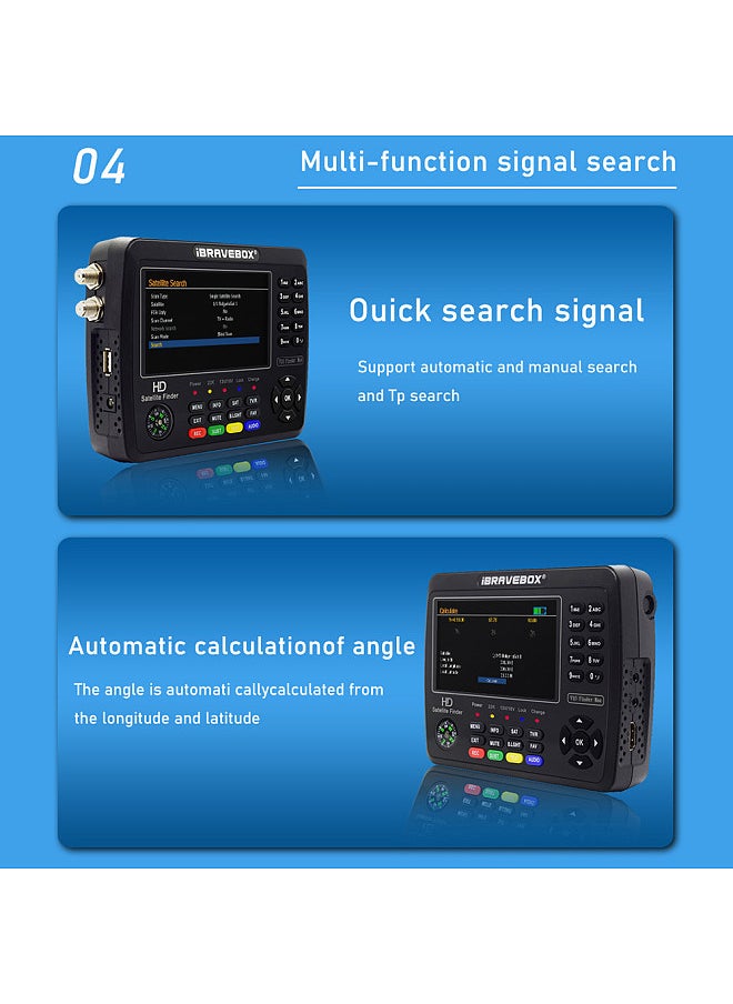 iBravebox iBRAVEBOX V10 Finder Max HD Satellite TV Signal Finder DVB-S/S2/S2X Digital Handheld Signal Meter Satellite Finder H.265 4.3Inch LCD  - Image 1