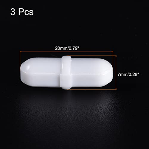 MECCANIXITY Magnetic Stirrer Mixer Stir Bar 20mm(0.79") x7mm with Ring Shape Coating Magnet White for Laboratory 3Pcs - Image 2