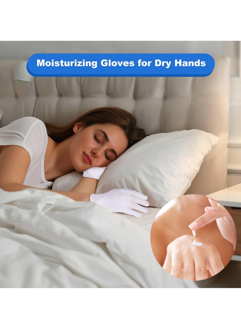 Harse 7 Pairs White Cotton Gloves for Dry Hands Sleeping & Moisturizing, Soft Cotton Gloves for Women & Men, Overnight Lotion Spa Treatment, Inspection, Jewelry Silver Coin Handling, Costume & Archive Use  - Image 3