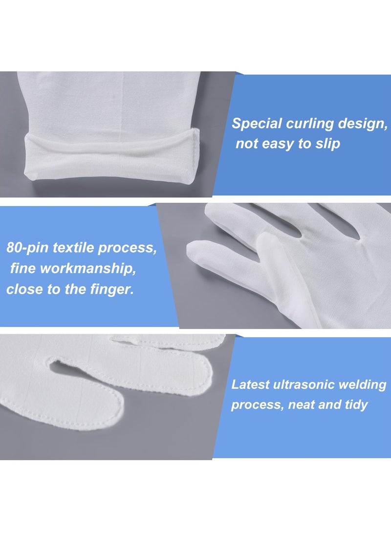 Harse 7 Pairs White Cotton Gloves for Dry Hands Sleeping & Moisturizing, Soft Cotton Gloves for Women & Men, Overnight Lotion Spa Treatment, Inspection, Jewelry Silver Coin Handling, Costume & Archive Use  - Image 4